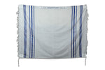 Load image into Gallery viewer, Wool Tallit [Blue &amp; Silver Stripes] XXXS-L, TALITANIA
