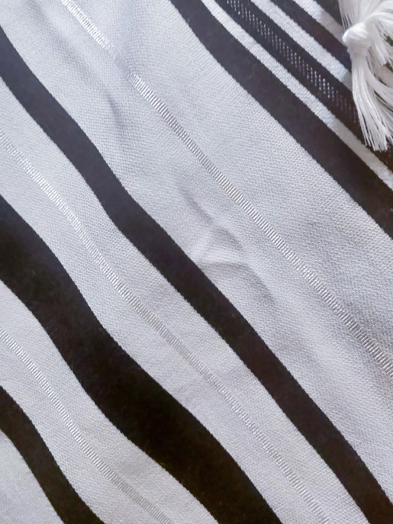 Wool Tallit [Black & White Stripes] XXXS-S, TALITANIA