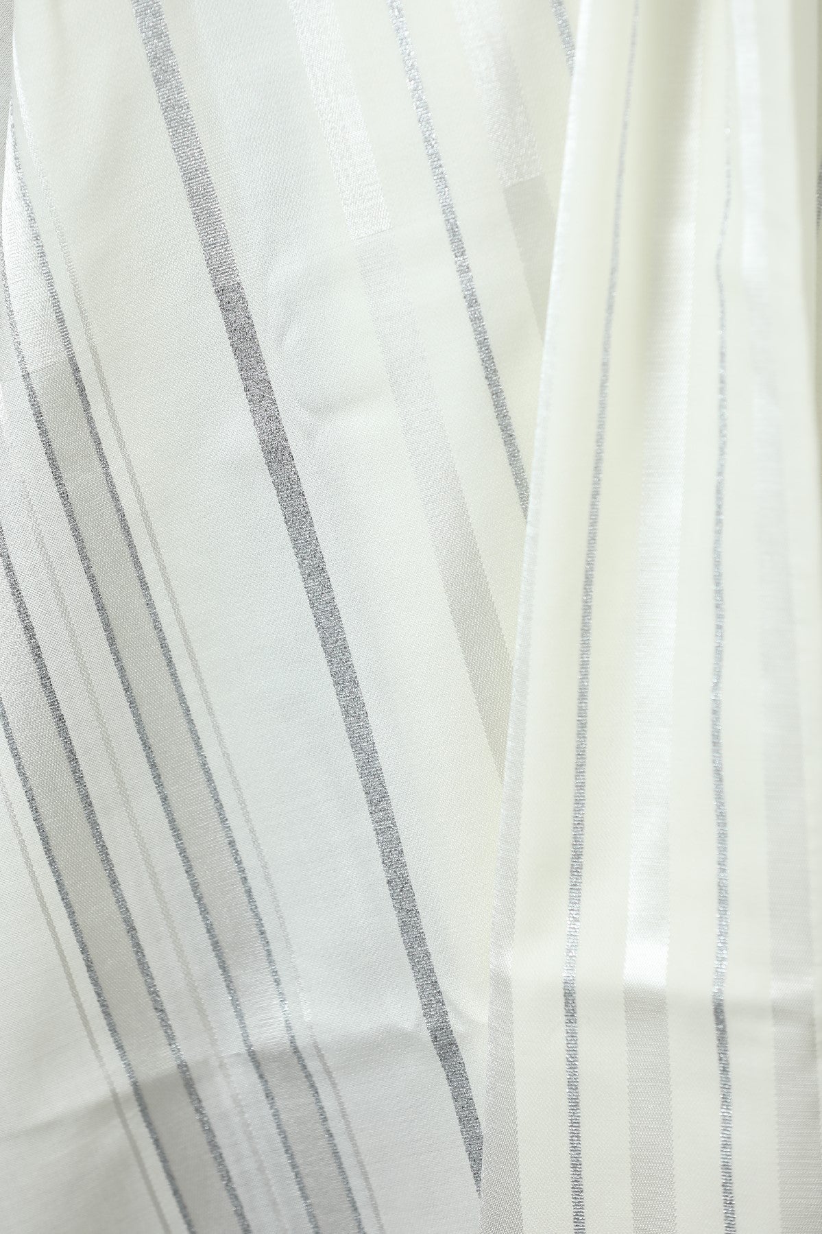 Wool Tallit [White & Silver Stripes] XXXS-L, TALITANIA